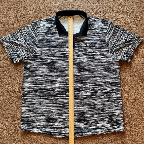Under Armour Black and White Polo Shirt Sporty Design - Picture 3 of 5